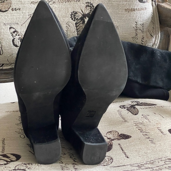 Stuart Weitzman Black Over-the-Knee Suede Boots - Picture 9 of 10